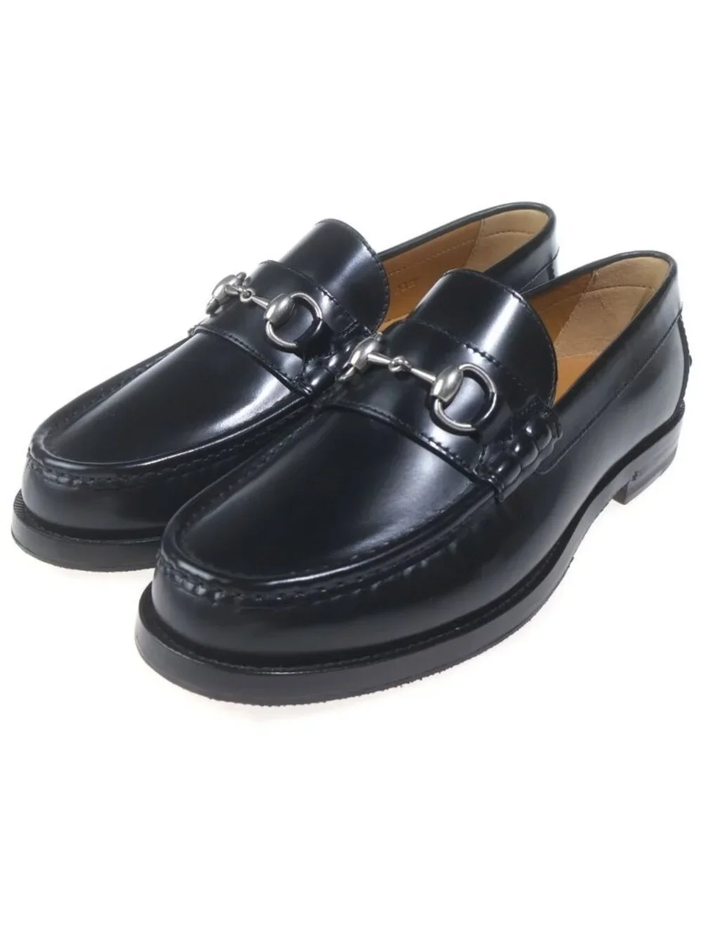 Gucci Horsebit Leather Loafers Black 8